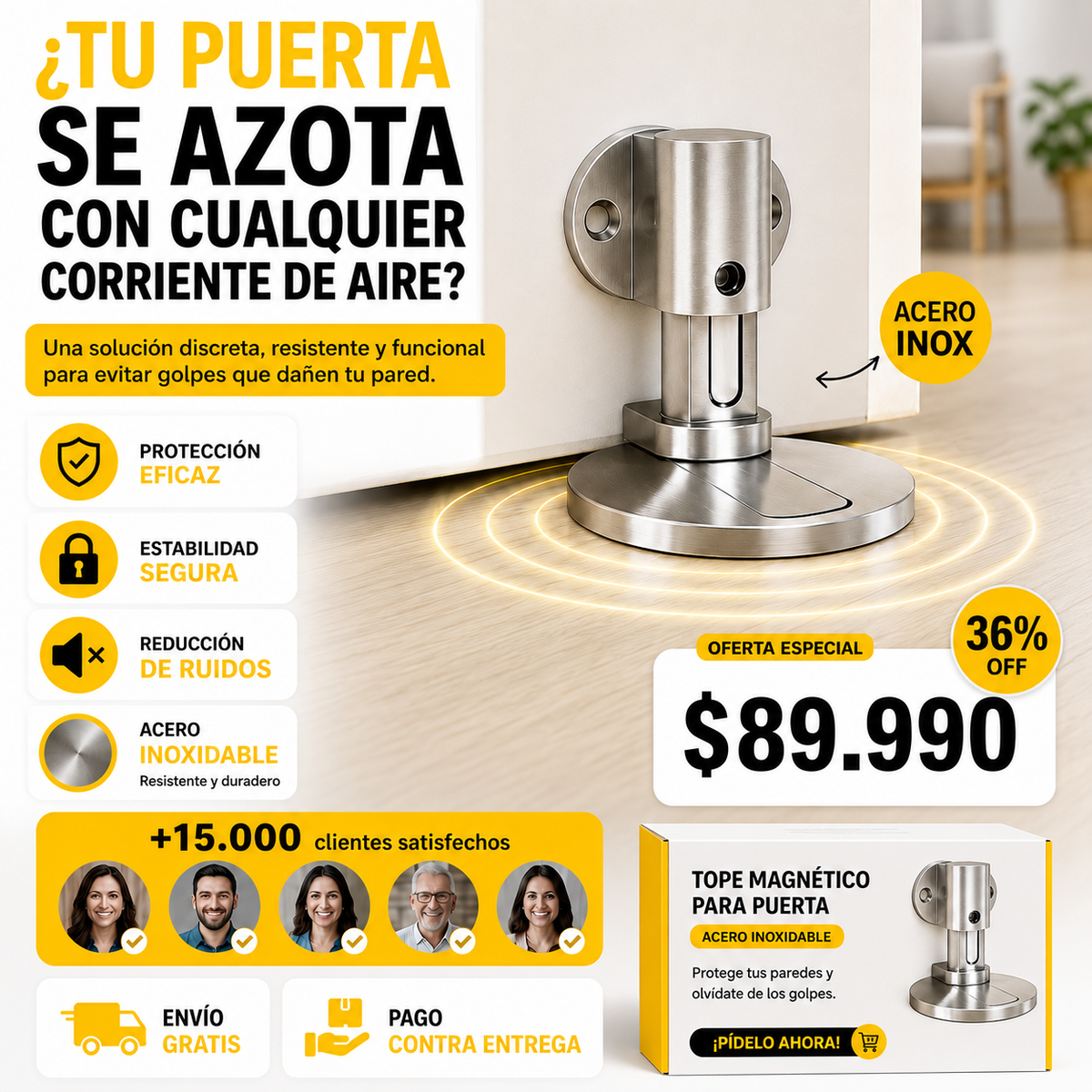 TOPE MAGNÉTICO. Puertas Firmes, Paredes Protegidas!