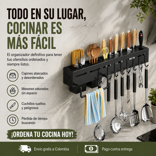 ORGANIZADOR UTENSILIOS DE COCINA. Un sólo organizador, todo en su lugar!.