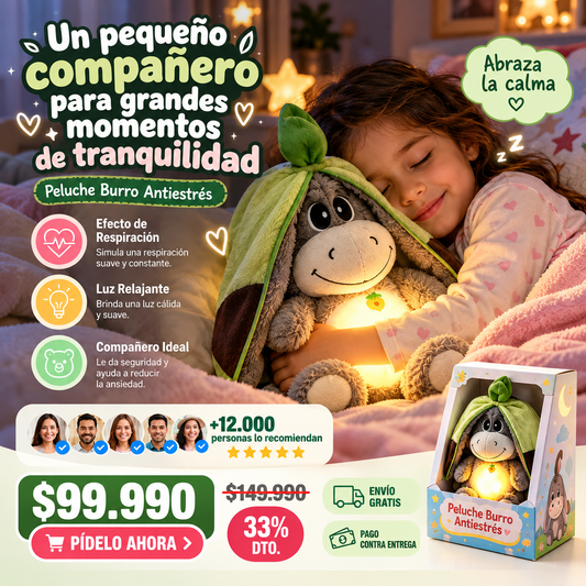 PELUCHE BURRO ANTIESTRES Y ANSIEDAD. Un pequeño compañero para grandes momentos de tranquilidad!